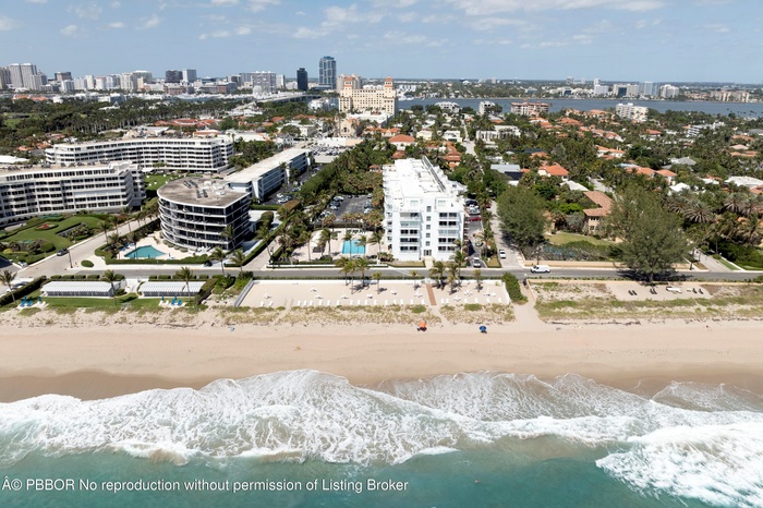 In-town, ocean front location with 300' private beach terrace