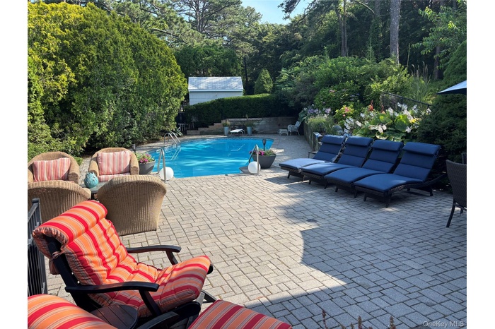 View of swimming pool with a patio area, outdoor lounge area, and a fenced backyard