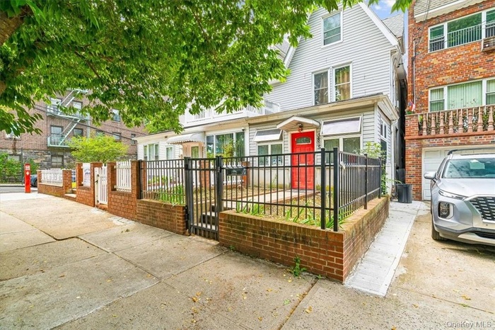 View of front of home with a garage