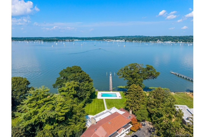 Bird's eye view of a large body of water