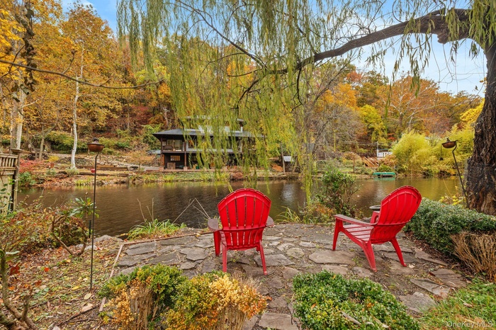 View of patio / terrace with a water view