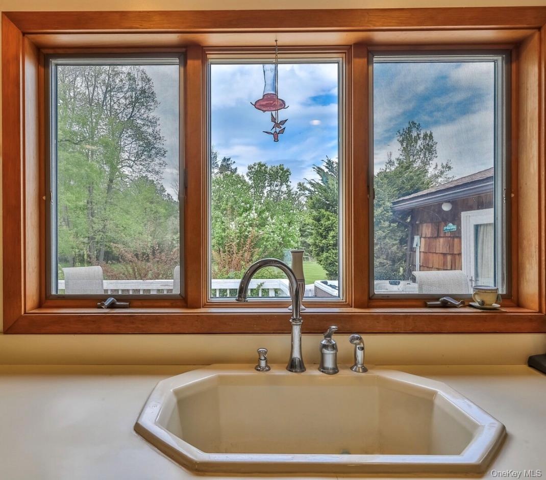 Kitchen view of a sink