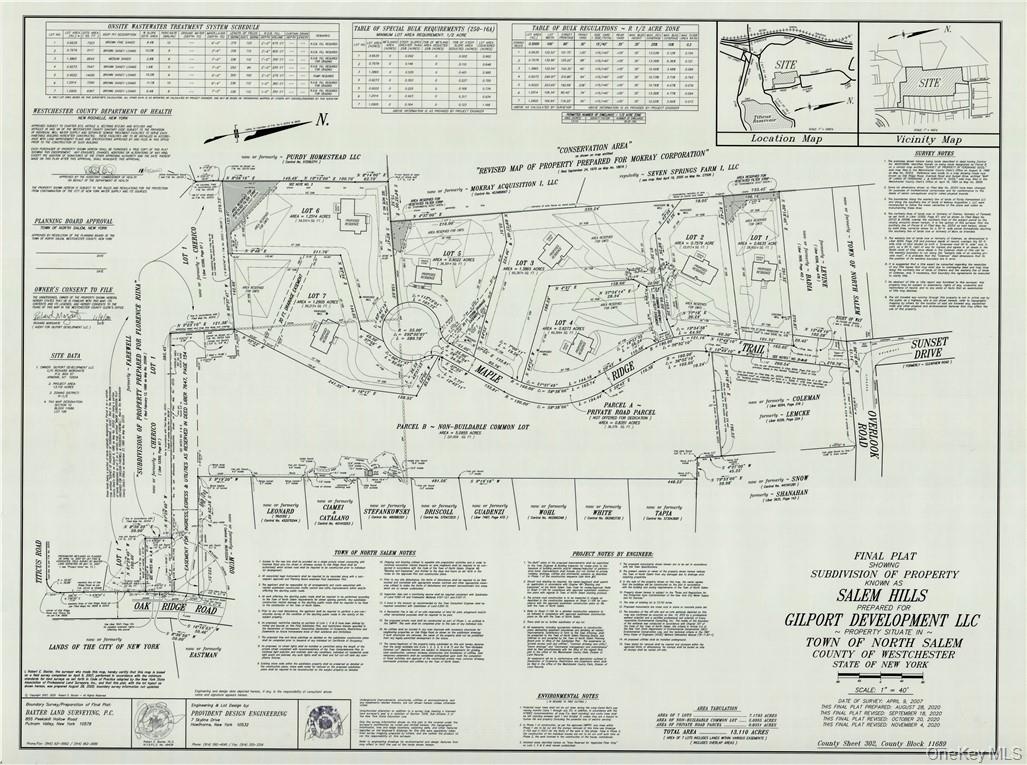Final Approved Plat Showing 7 Lot Subdivision