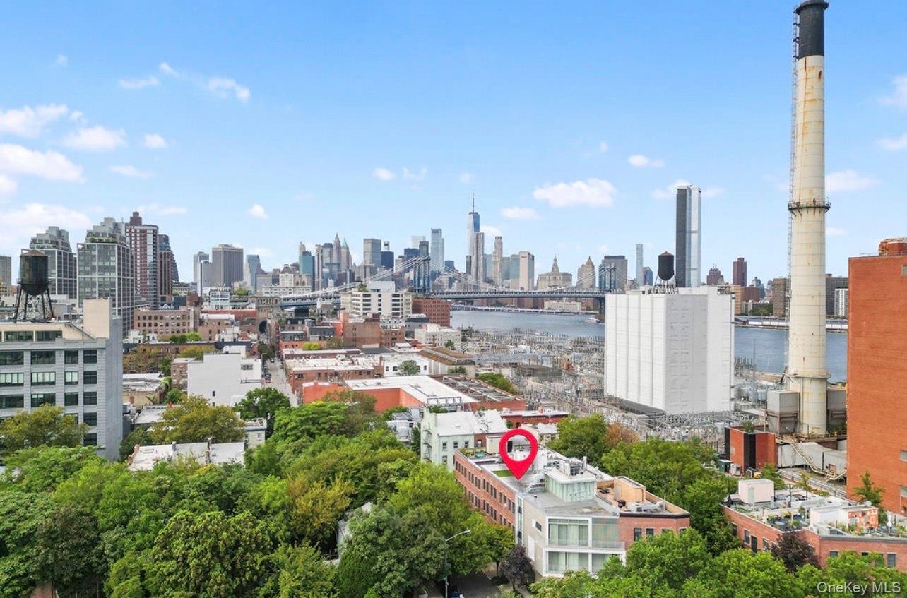 Skyline view featuring a nearby body of water