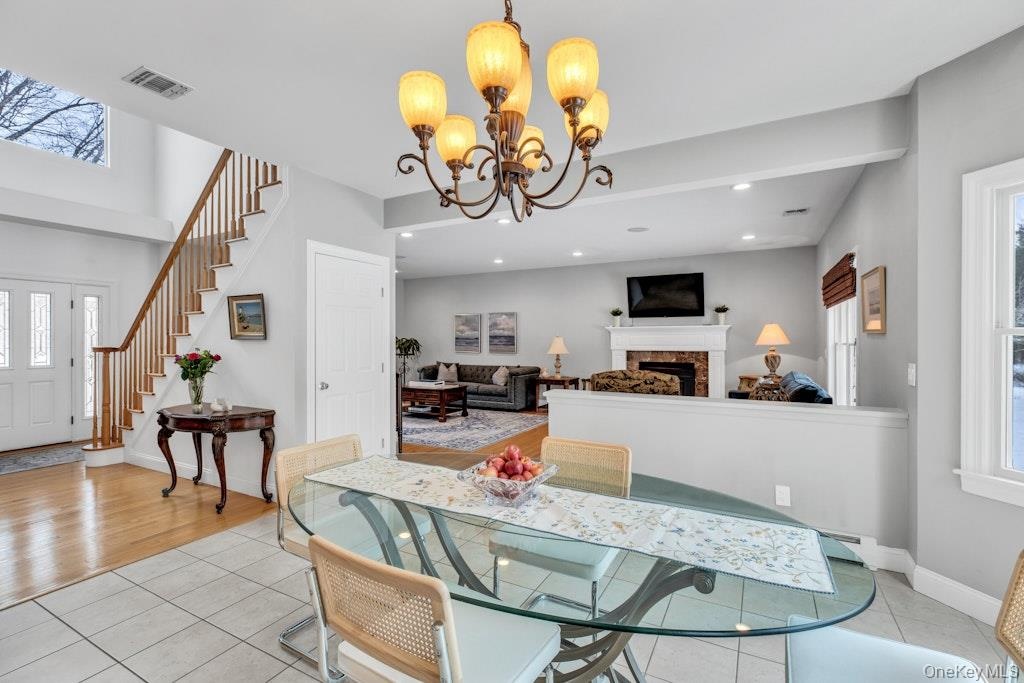 Kitchen flows into living room