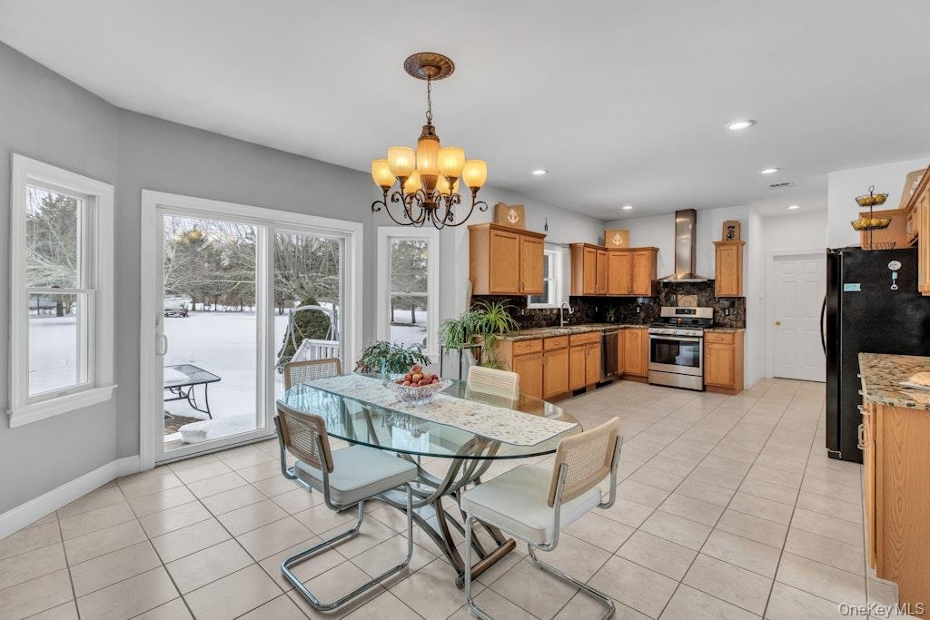 Open kitchen with access to rear patio
