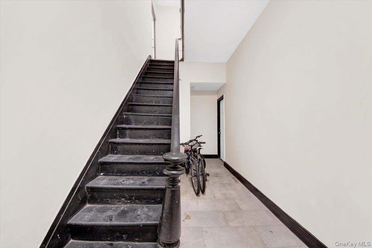 Stairs with baseboards