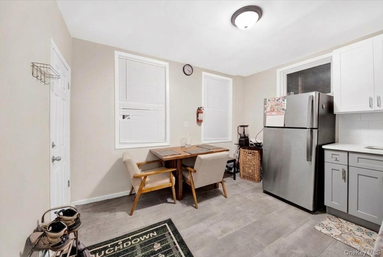 Dining area with baseboards
