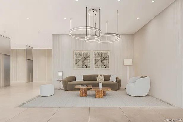 Community lobby featuring recessed lighting