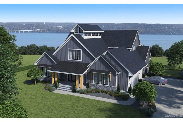 View of front of house featuring a standing seam roof, board and batten siding, a porch, and roof with shingles