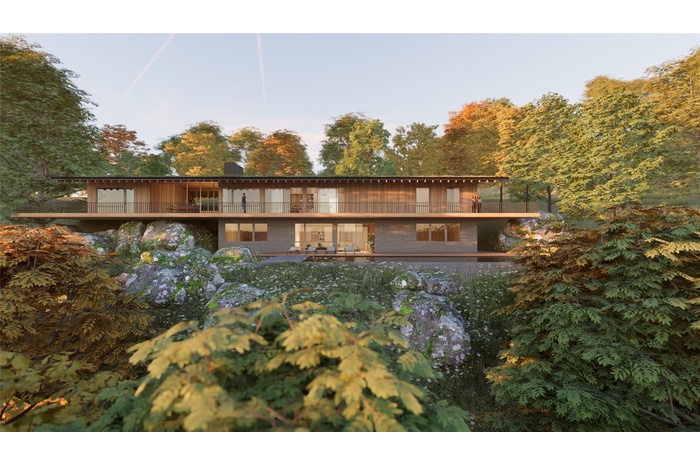 Rear view of house with a balcony