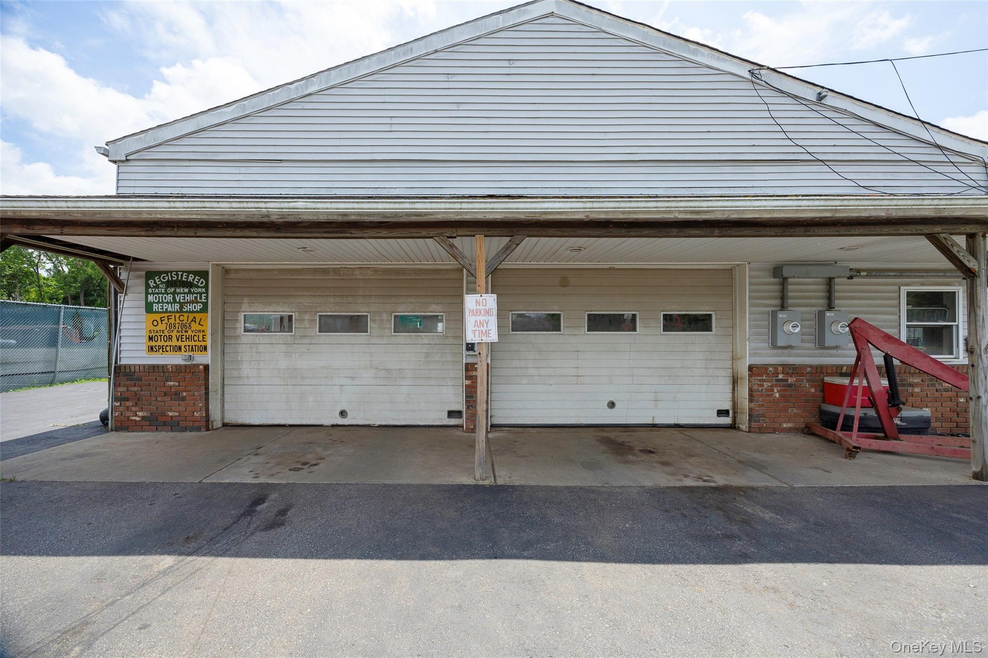 Garage with driveway