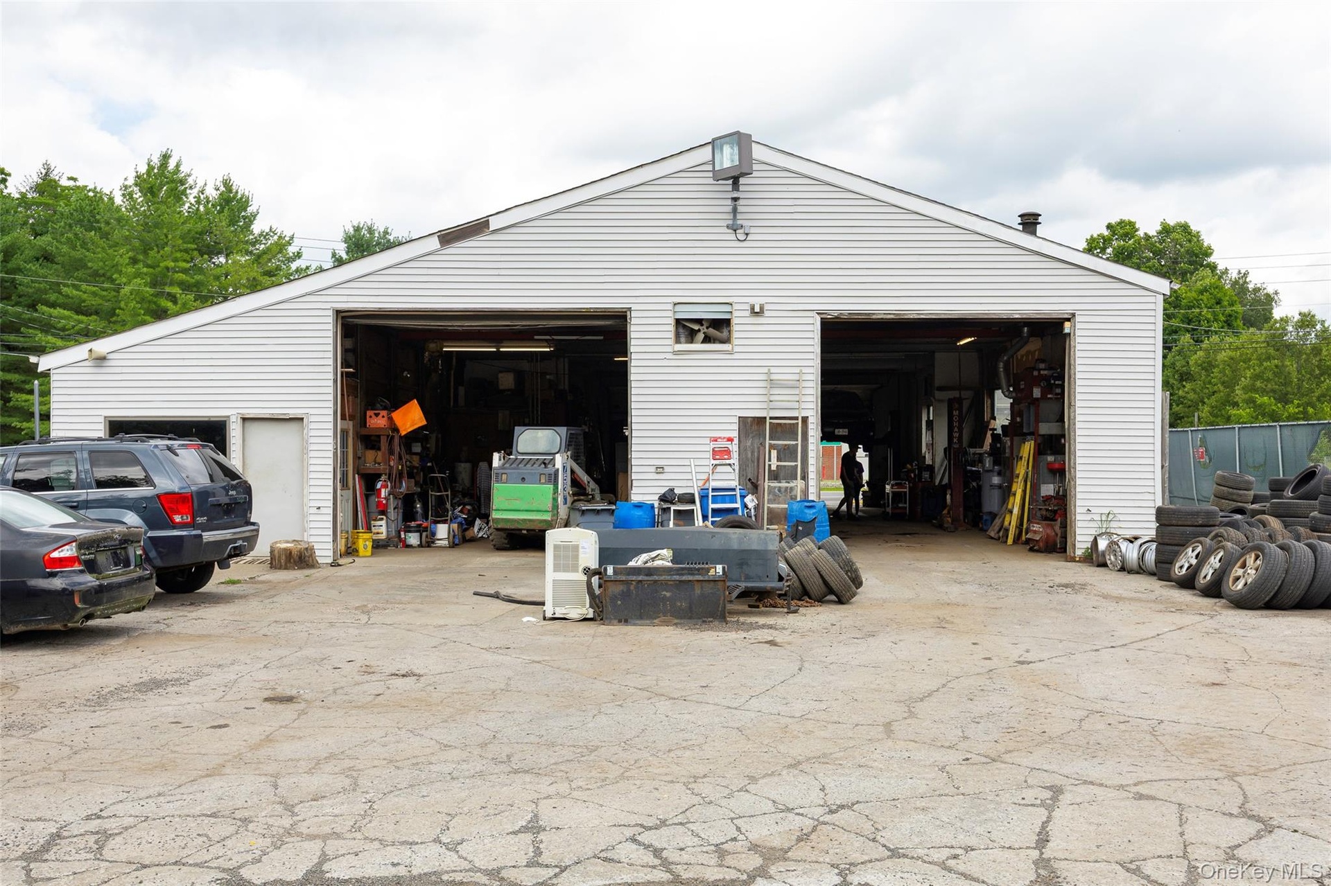 View of detached garage