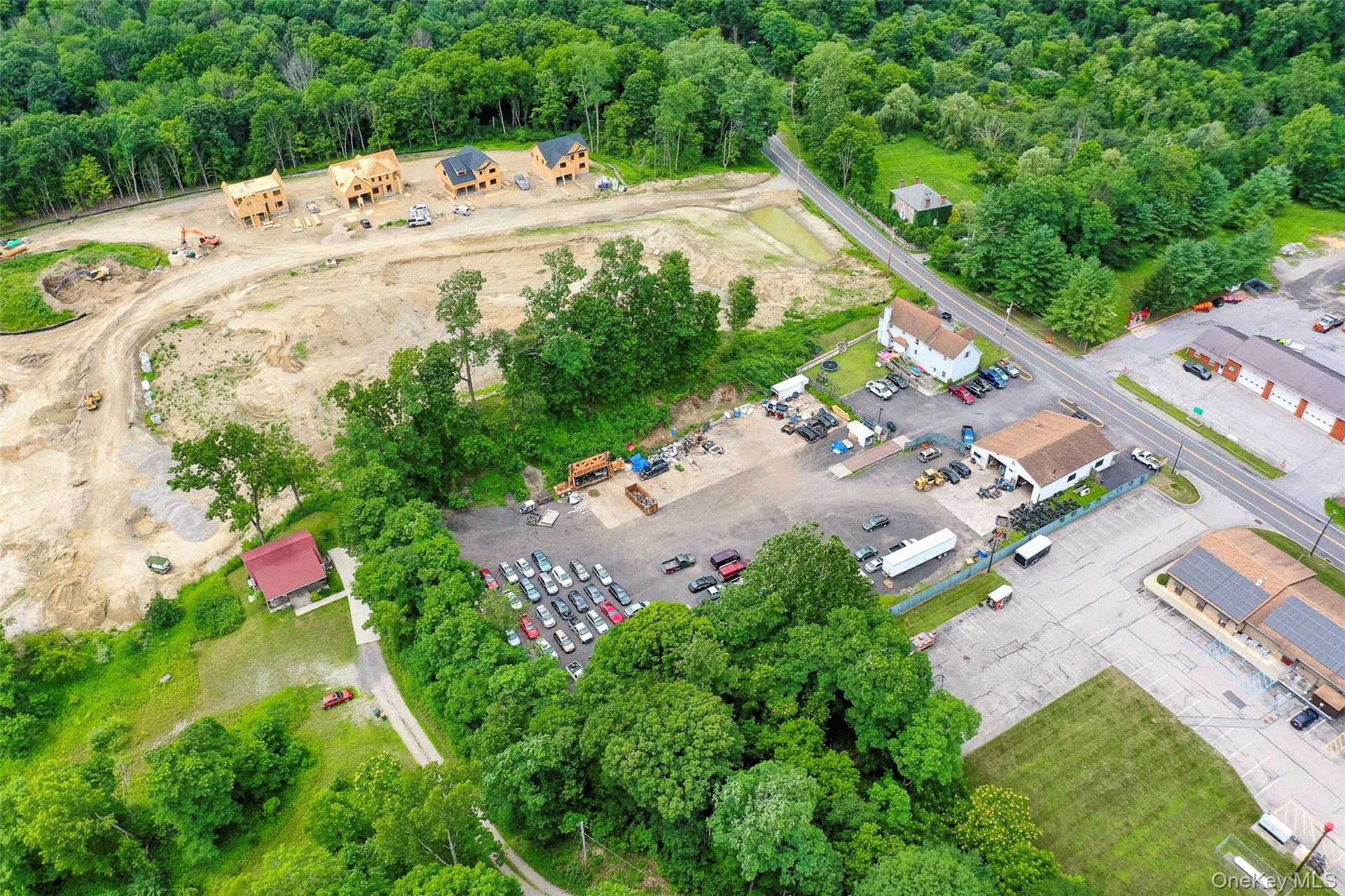Drone / aerial view of a heavily wooded area
