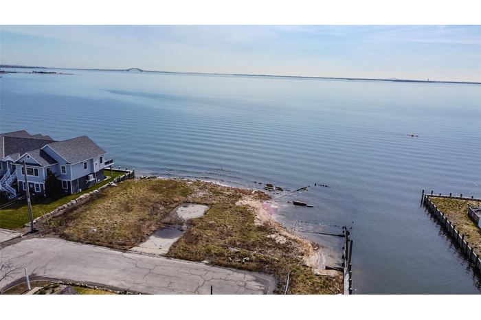 Aerial view of a large body of water