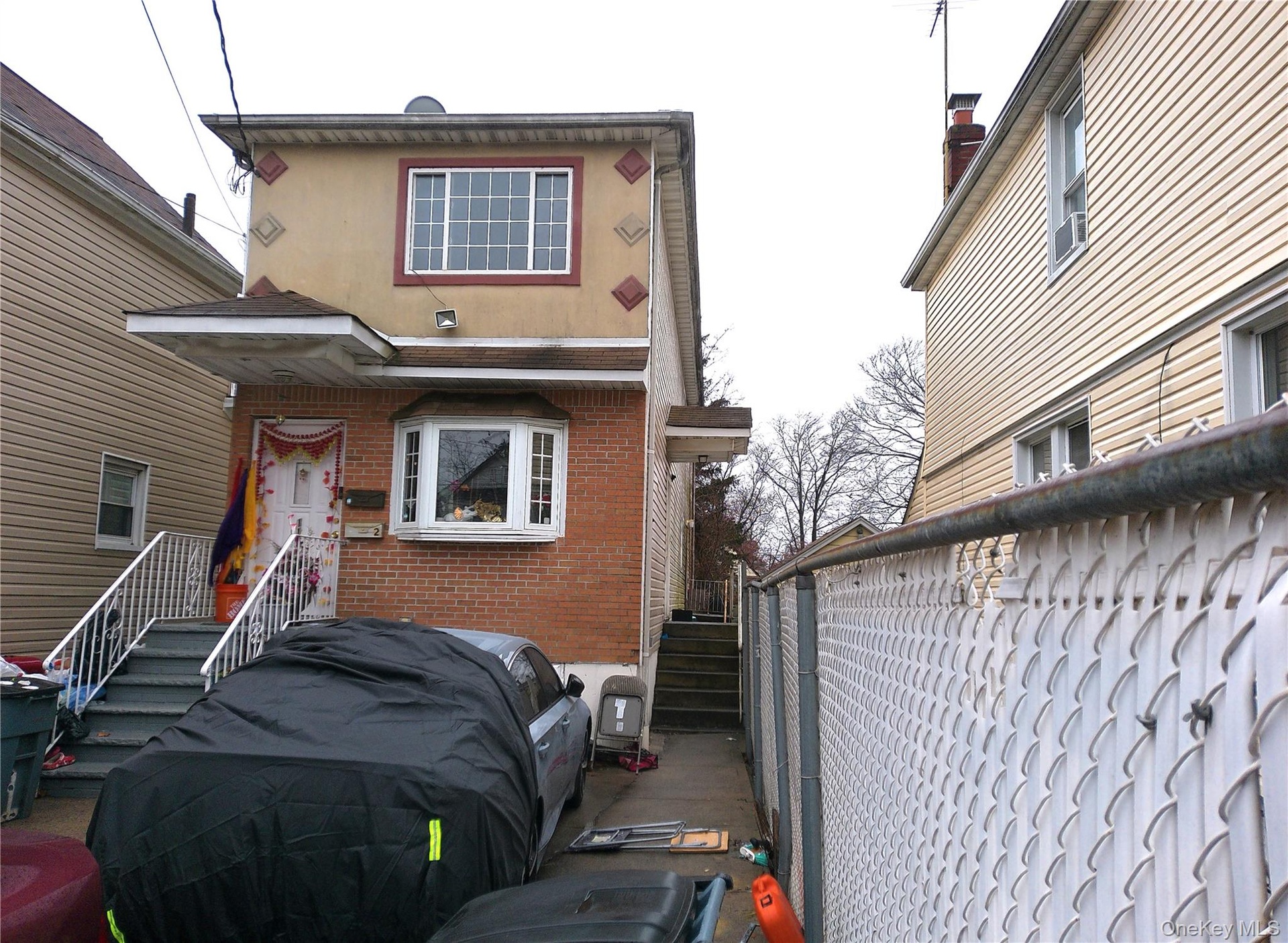View of home's exterior featuring brick siding