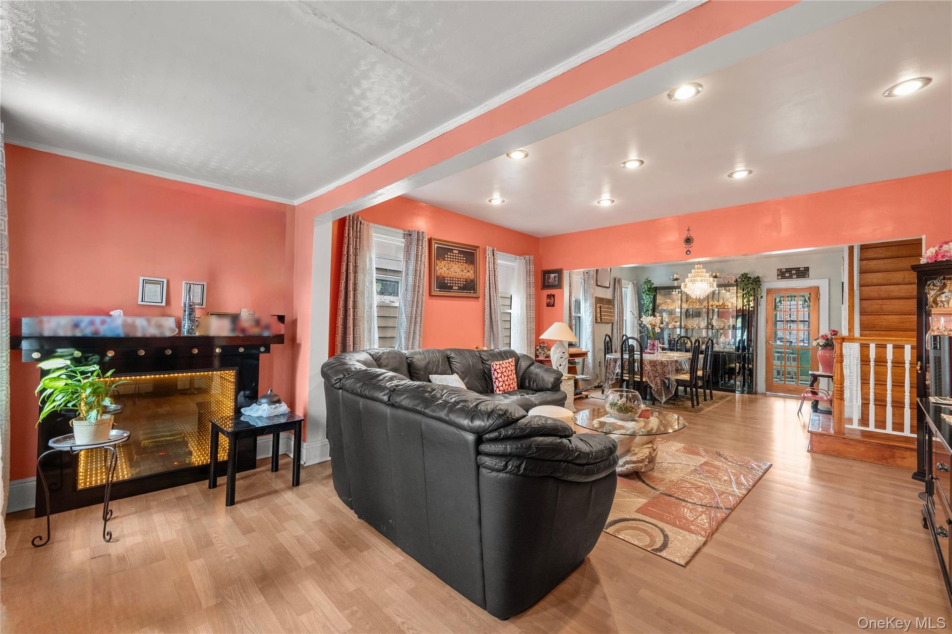 Living area featuring light wood finished floors
