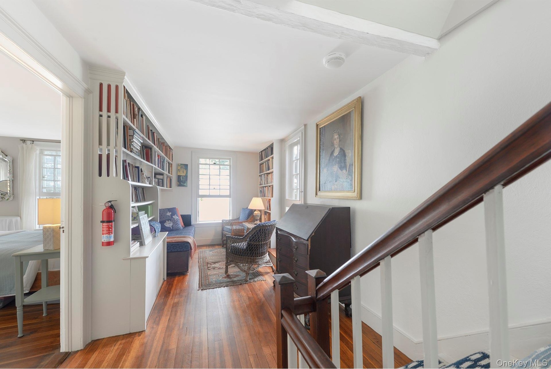 Upstairs hall with window seat
