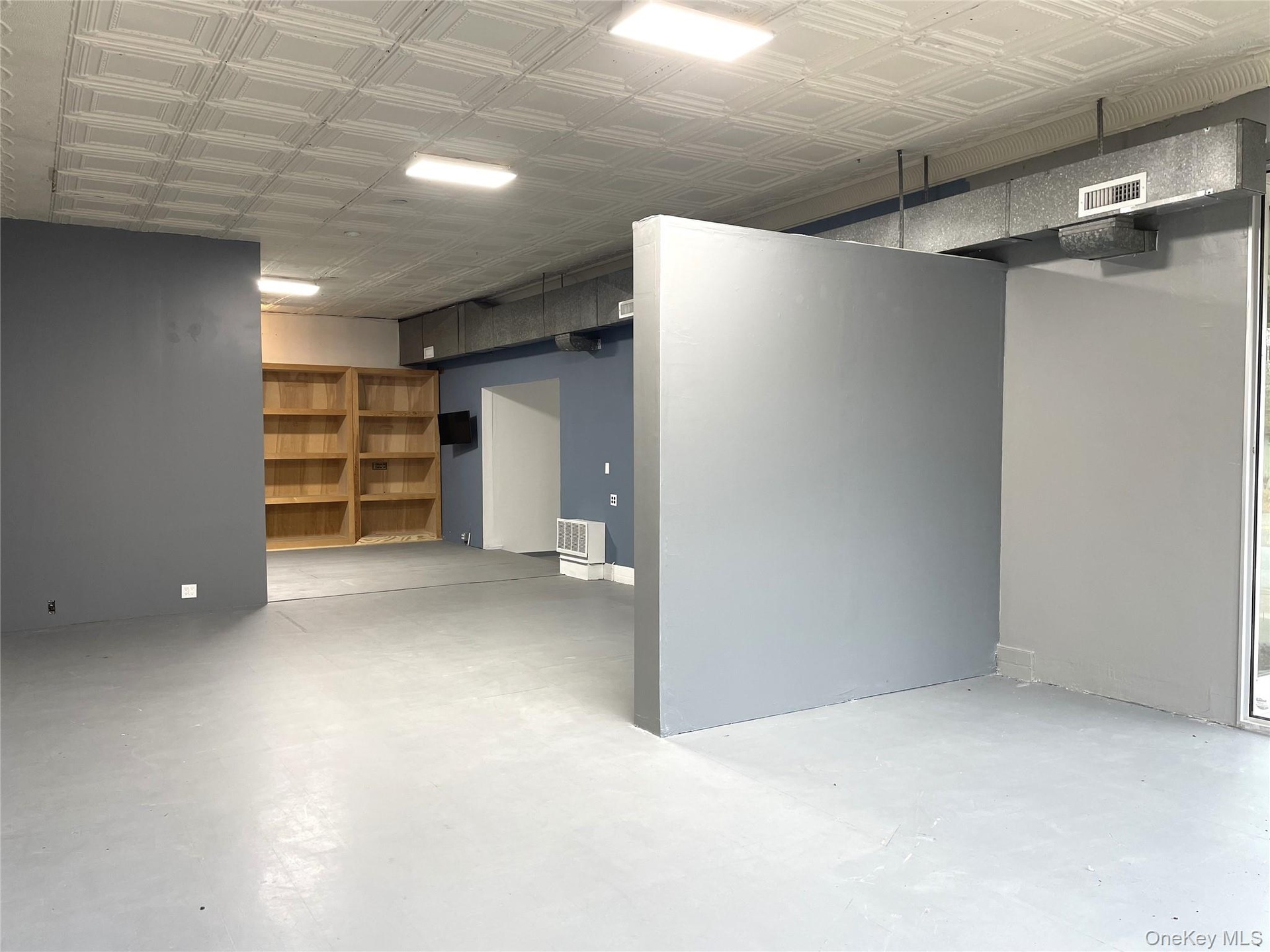Finished below grade area featuring an ornate ceiling
