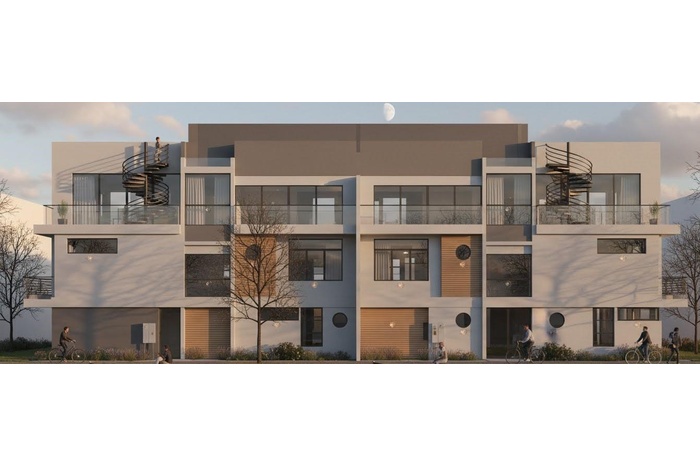 AI generated image of 2 units that can be built off the architectural drawings