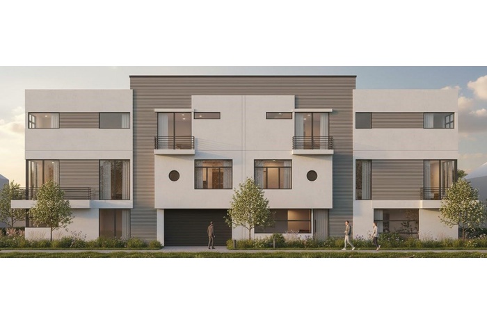 AI generated image of 2 units that can be built off the architectural drawings