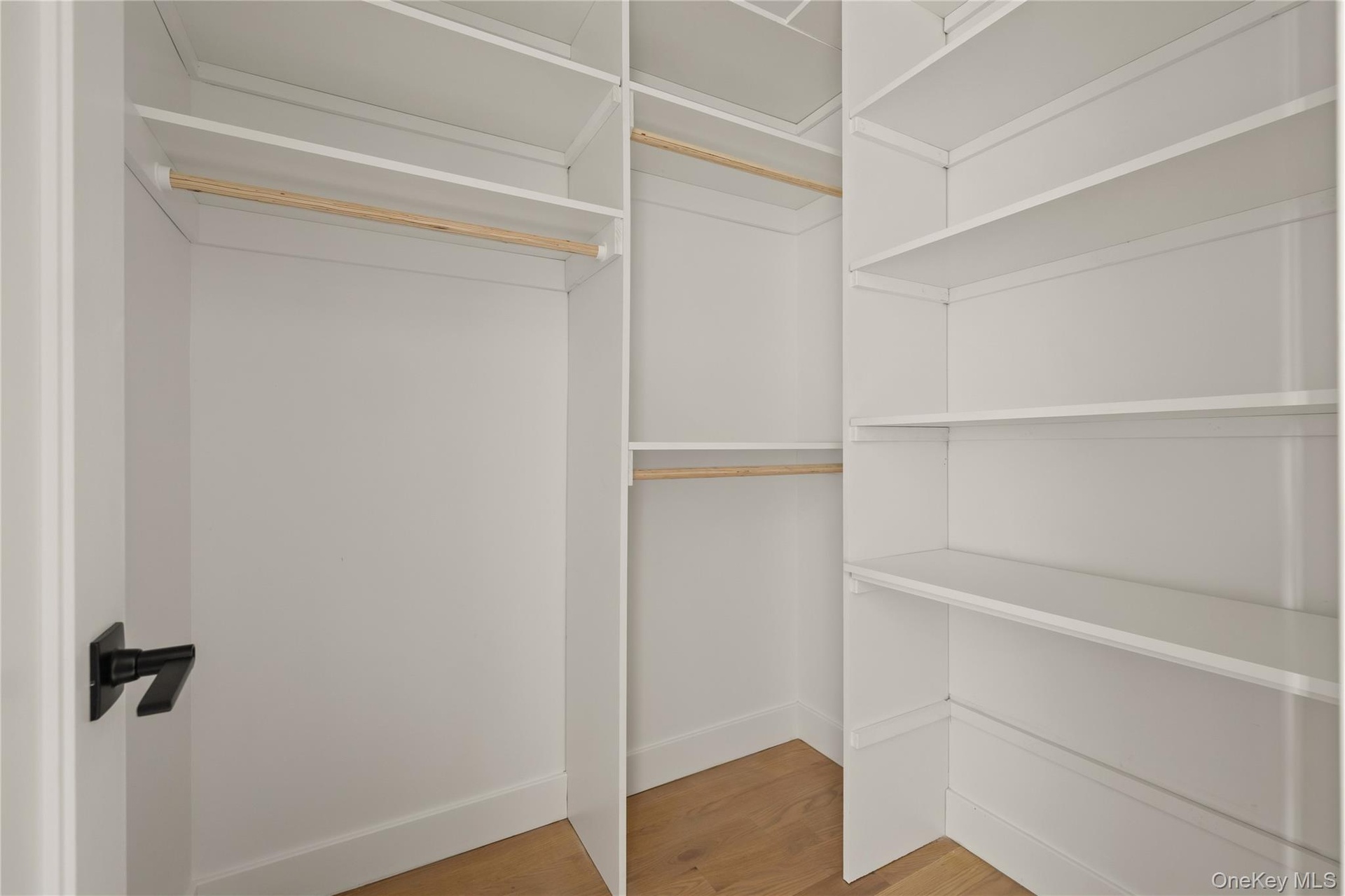 Spacious closet featuring light wood-type flooring