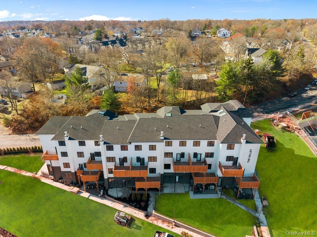 Aerial perspective of suburban area