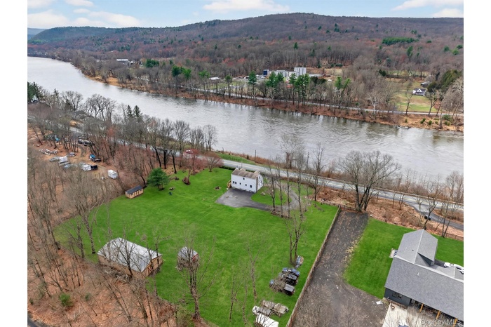 Beautiful river view featuring the home and yard that overlooks the Delaware River