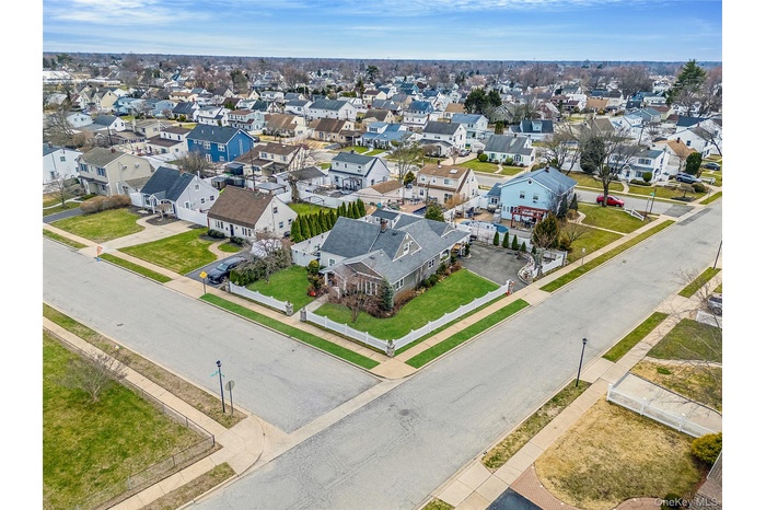 Aerial perspective of suburban area