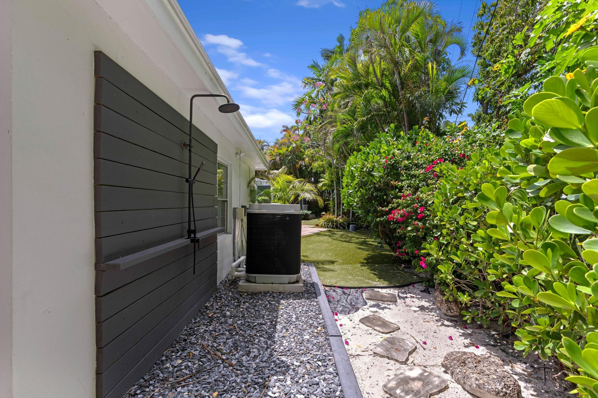 Outdoor shower.