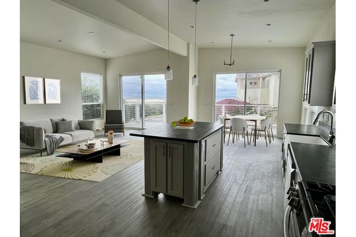 Large, open living, dining and