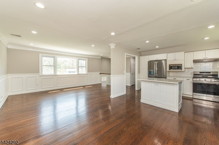 living, dining room & kitchen