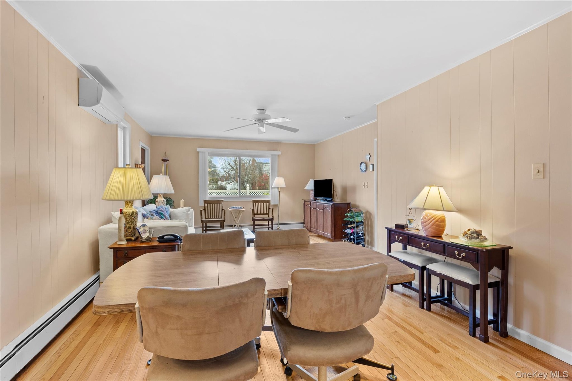 Inviting great room with hardwood floors