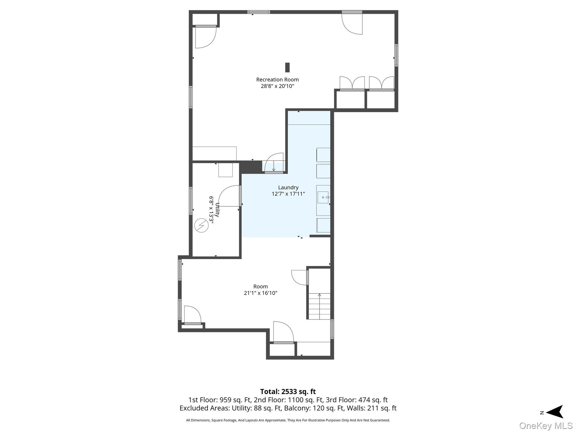 Floor plan basement with outside entrance