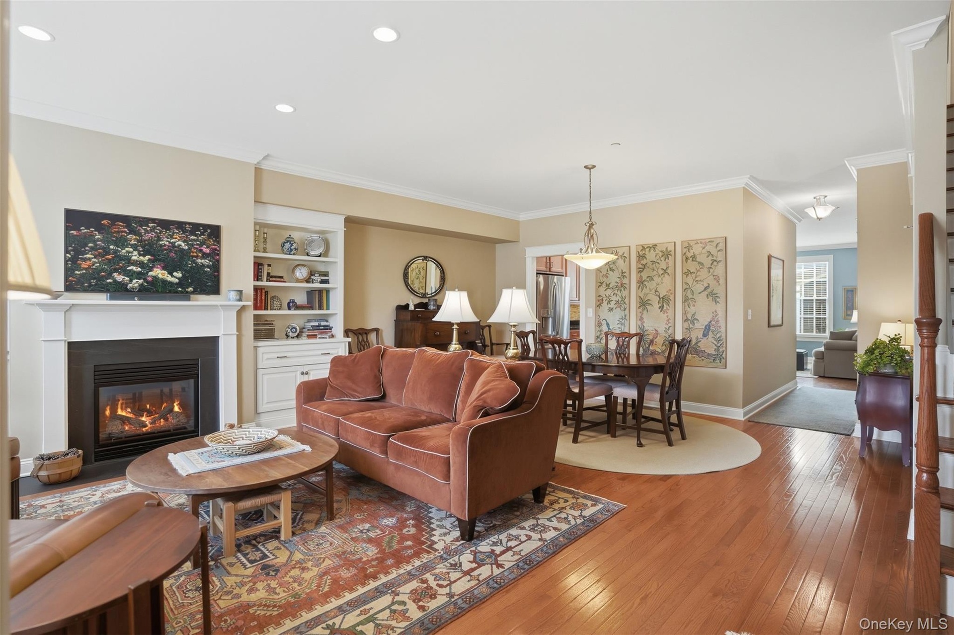 As you walk throughyou'll notice the custom crown moldings throughout