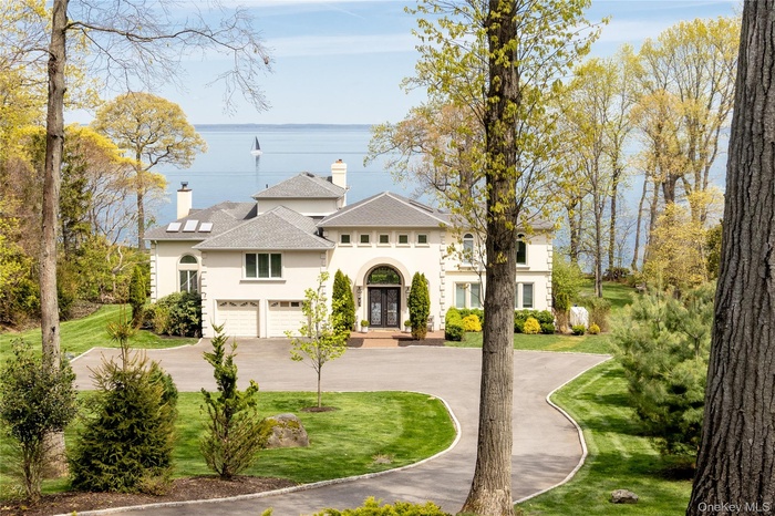 Front of house with Long Island Sound