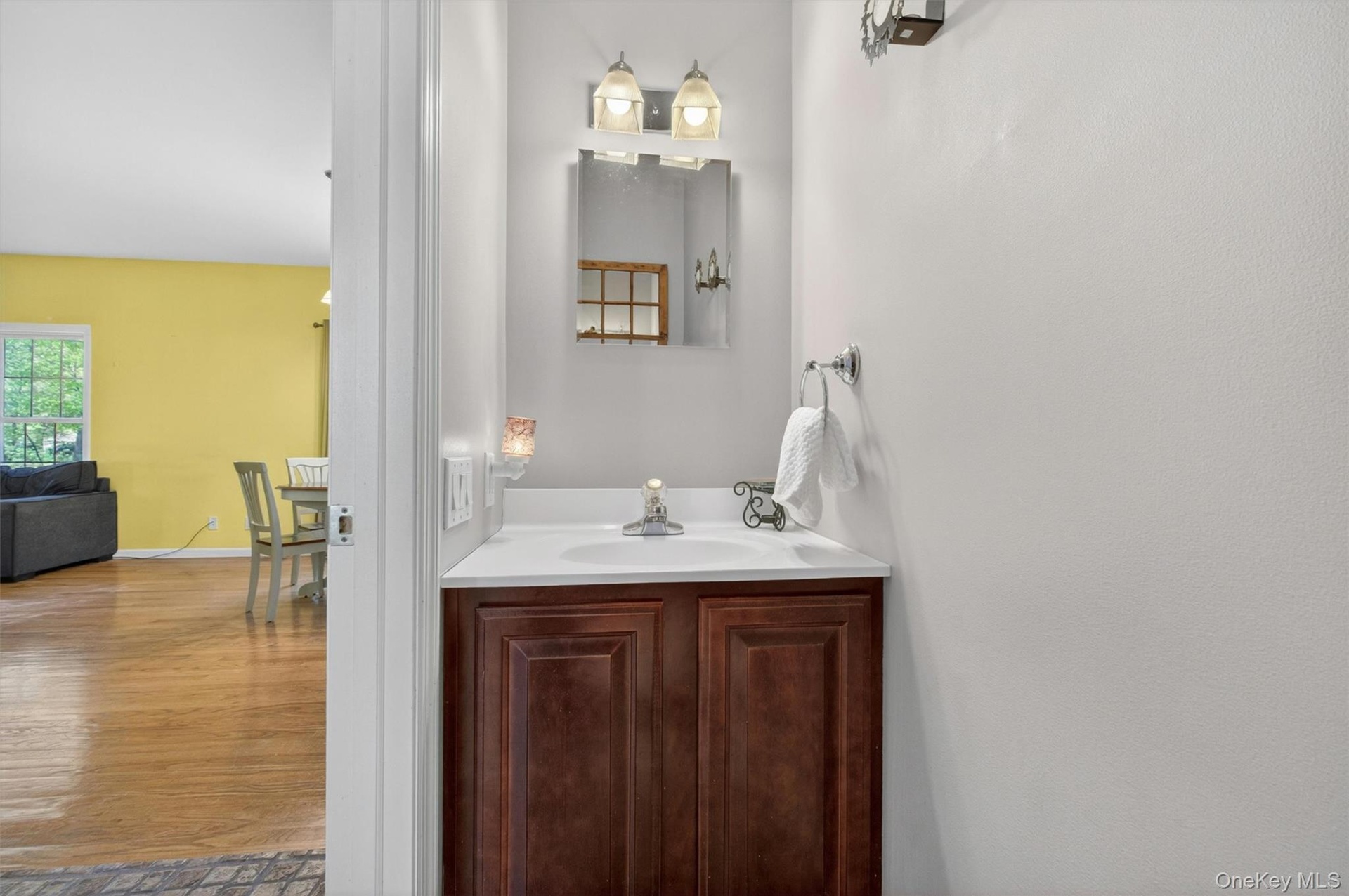 Powder room on main level.