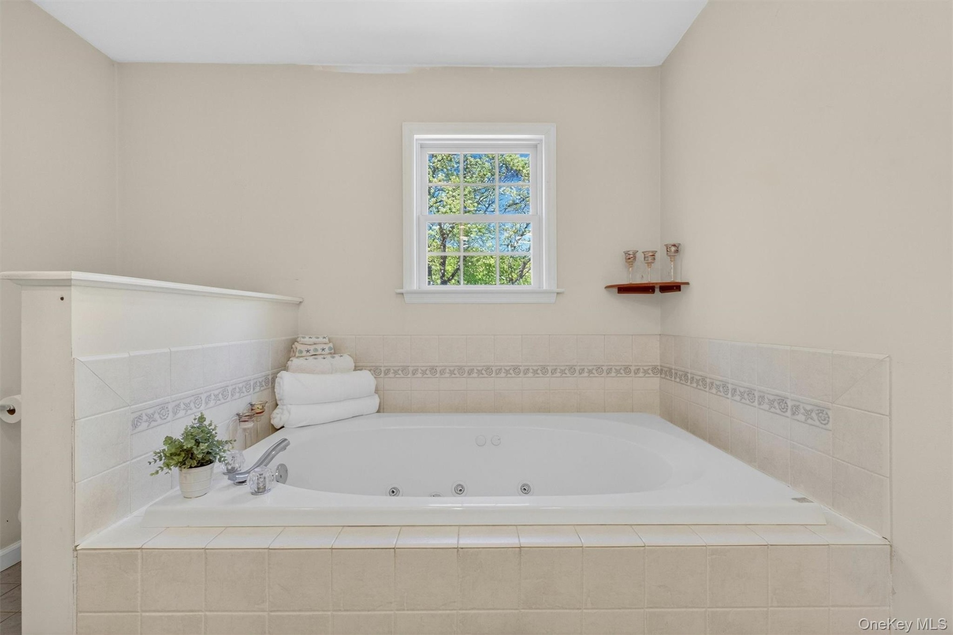 Jetted tub in the primary bathroom.