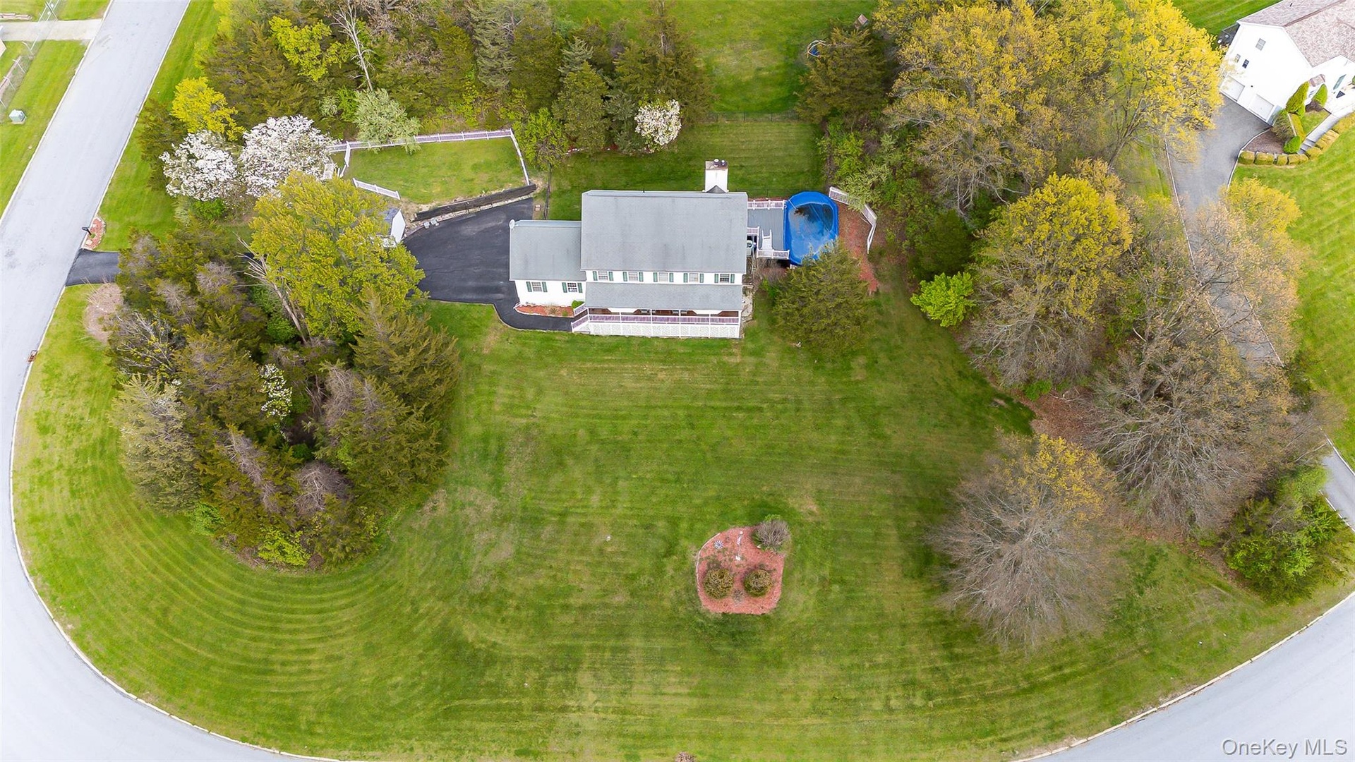 Expansive tree-lined lot
