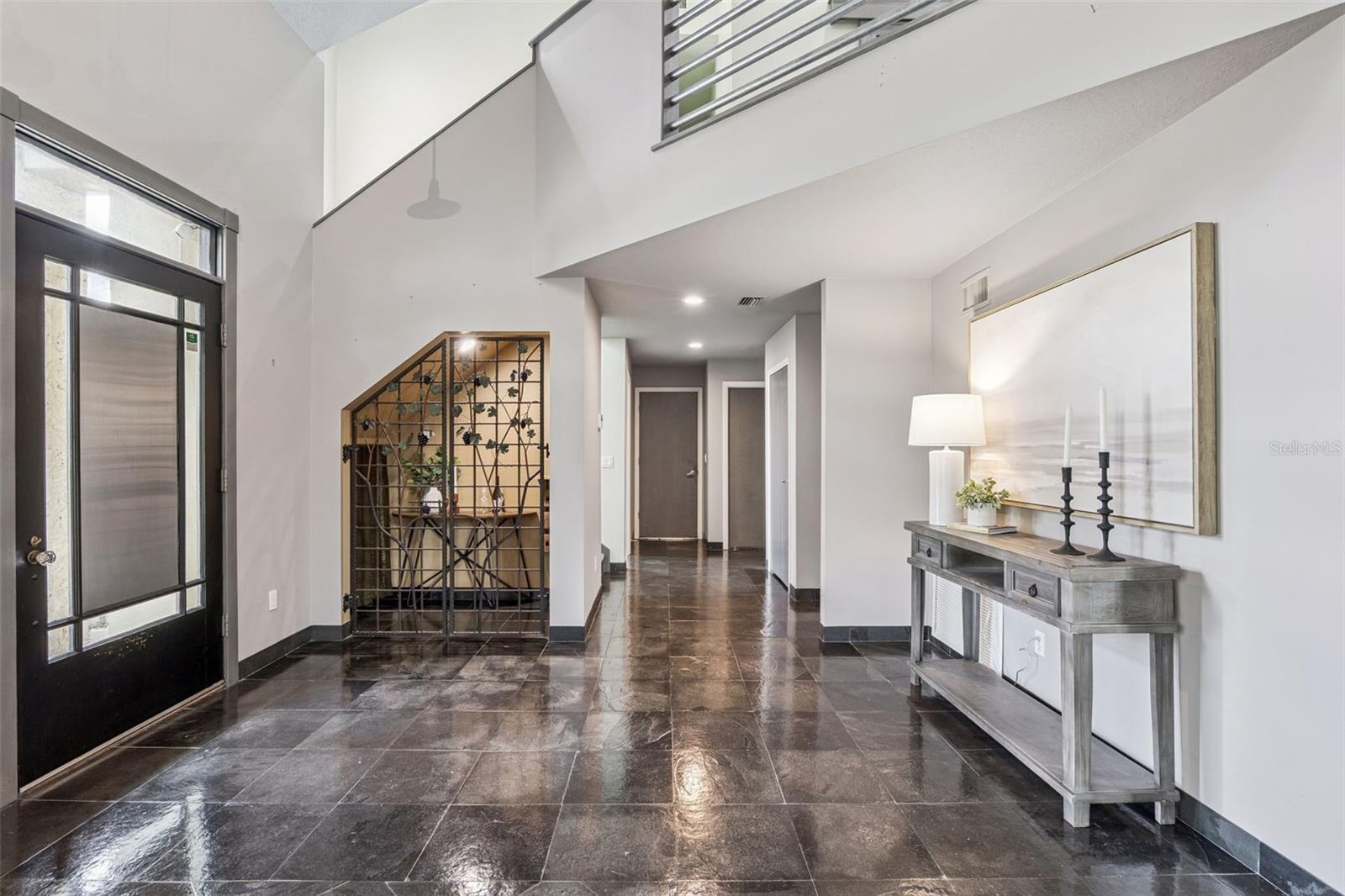 Natural Slate flooring thruout the main living area