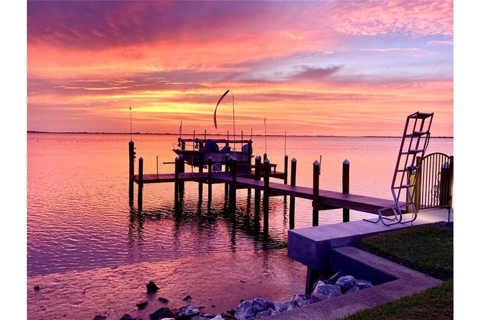 Sunset West View from Seawall and Dock