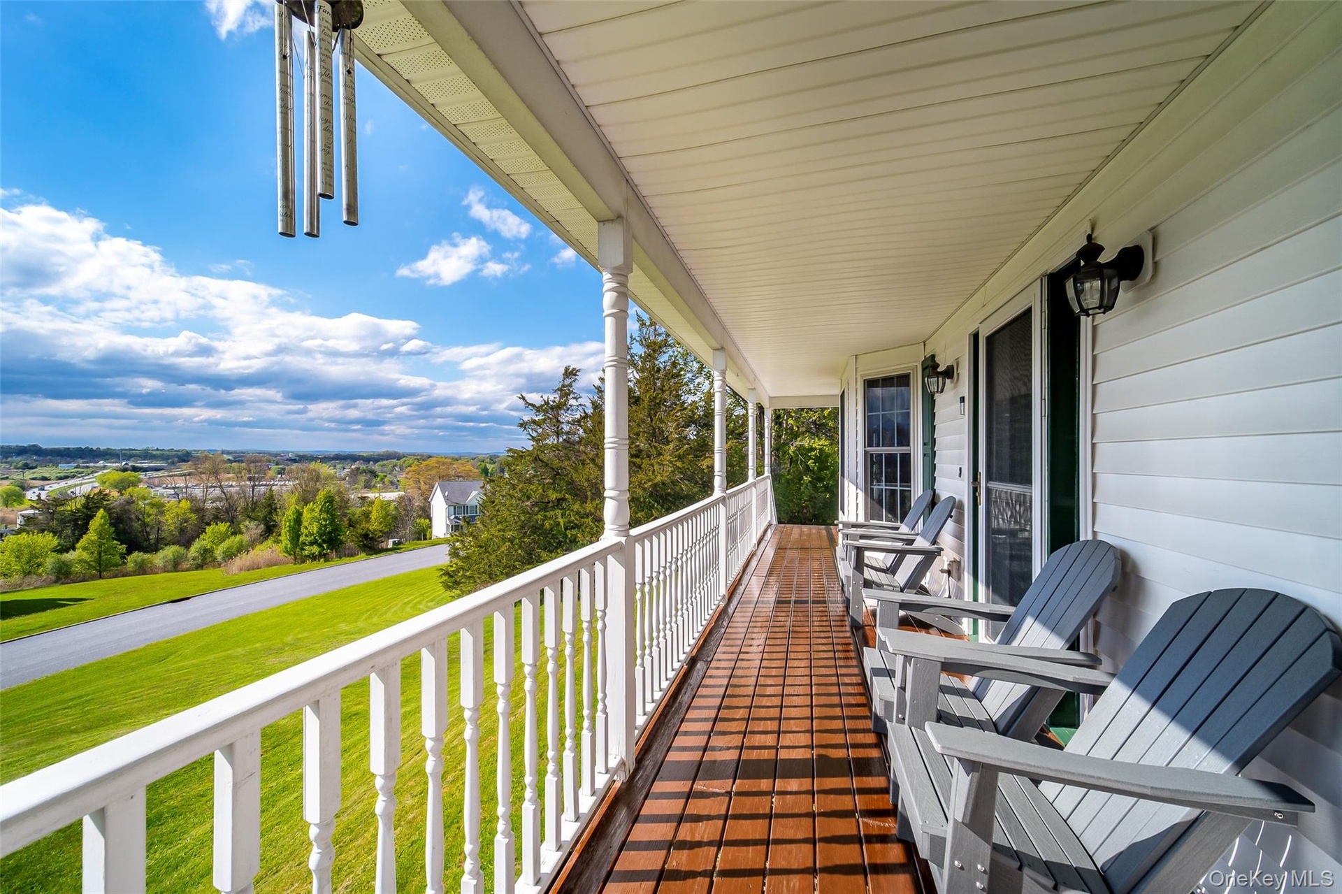 Sweeping front porch