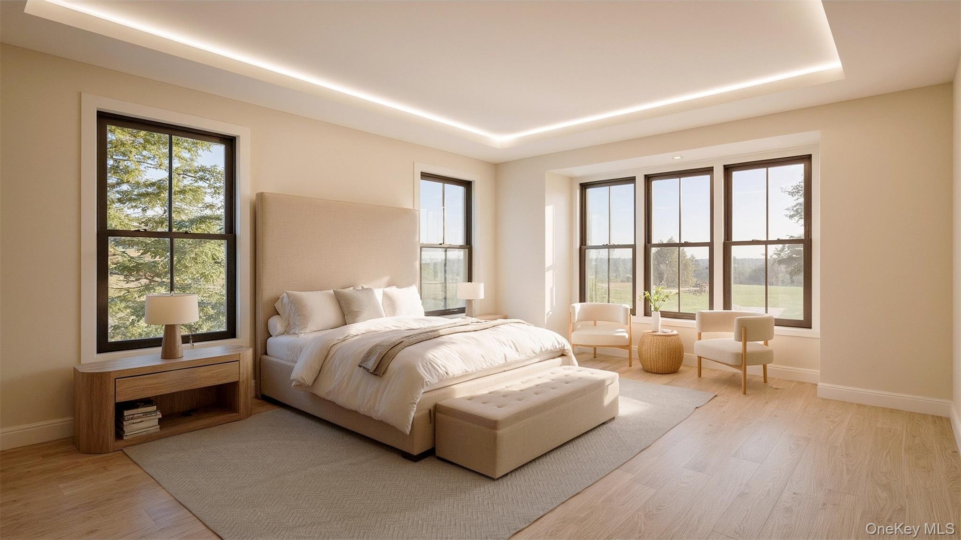 Spacious primary bedroom