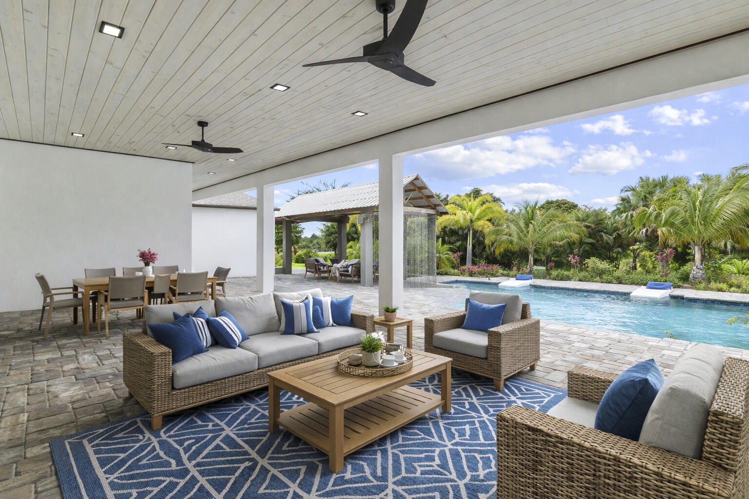 Massive back patio, Virtually Staged