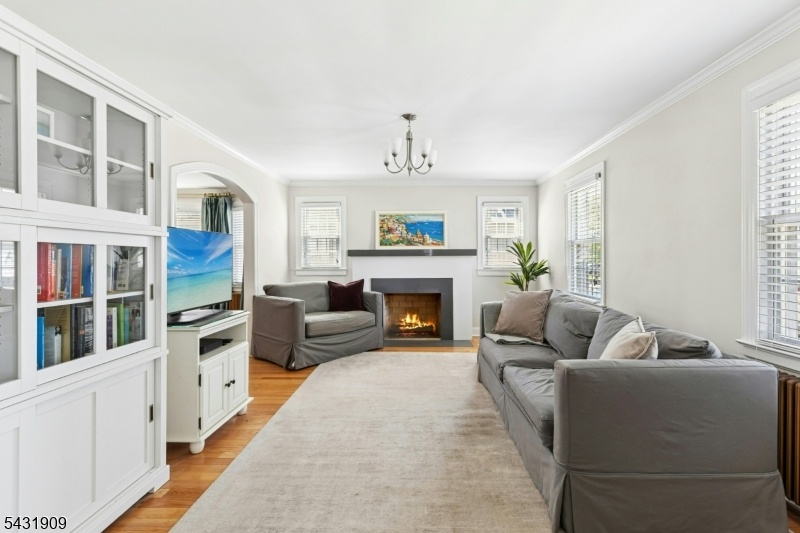 Living room with fireplace