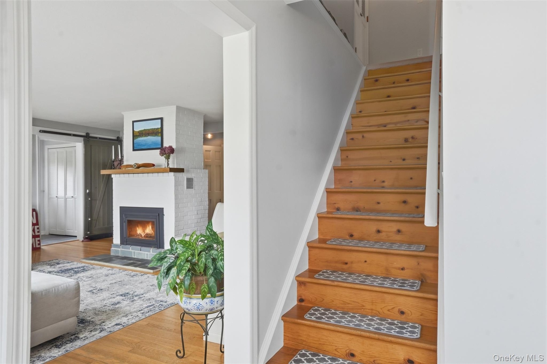 Staircase to upper level.