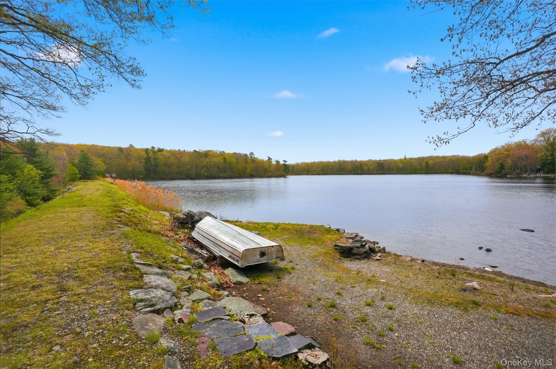 The berm of the dam - a place to hang and store your boat.