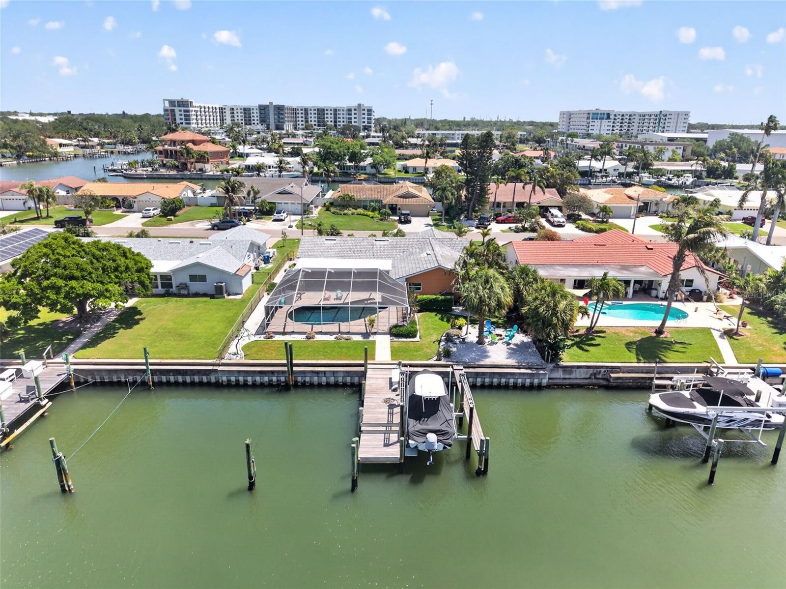 Deep water with a boat slip and a boat lift