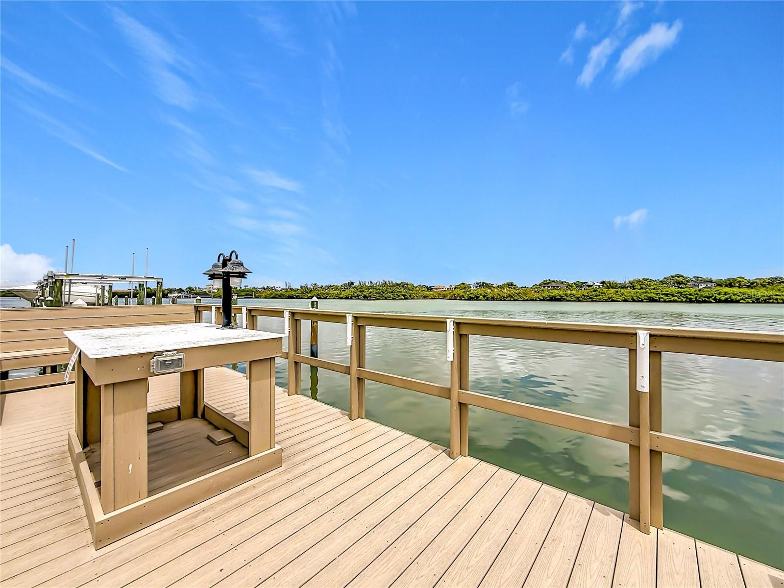The fishing pier at Barefoot Beach has a cleaning table to clean your fish.