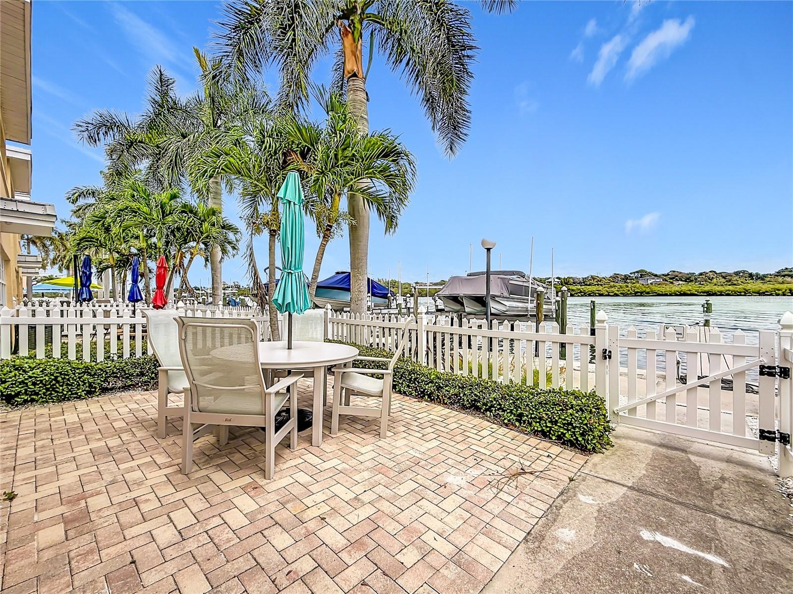 Your brick paved patio is perfect for just relaxing and enjoying the boats as they go by on the Intracoastal Waterway